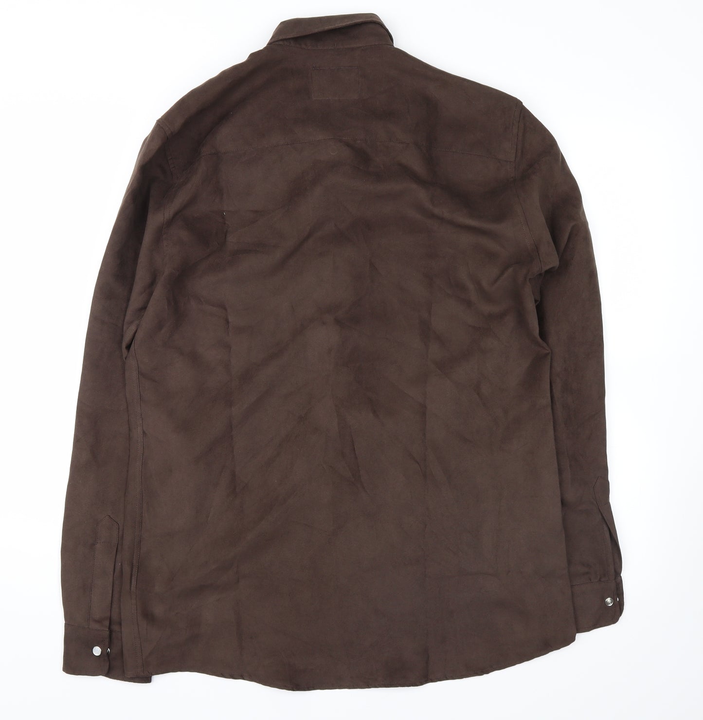 Retro Mens Brown    Dress Shirt Size M