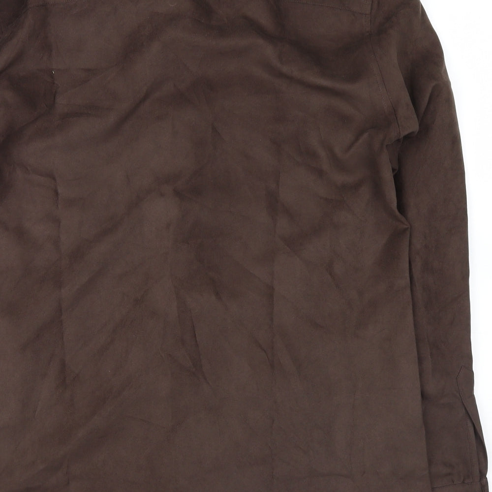 Retro Mens Brown    Dress Shirt Size M