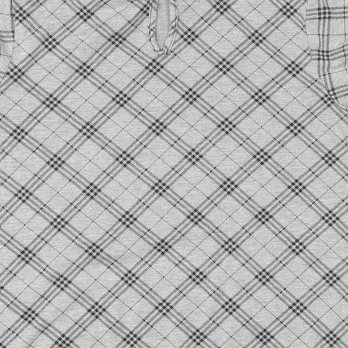 cameo rose Womens Grey Check  Basic T-Shirt Size 8