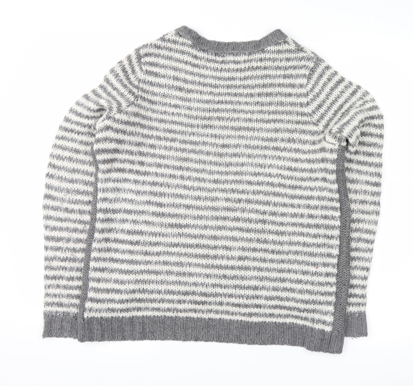 New Look Womens Grey Striped  Pullover Jumper Size 8