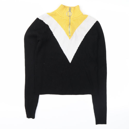 cameo rose Womens Black Striped  Pullover Jumper Size S