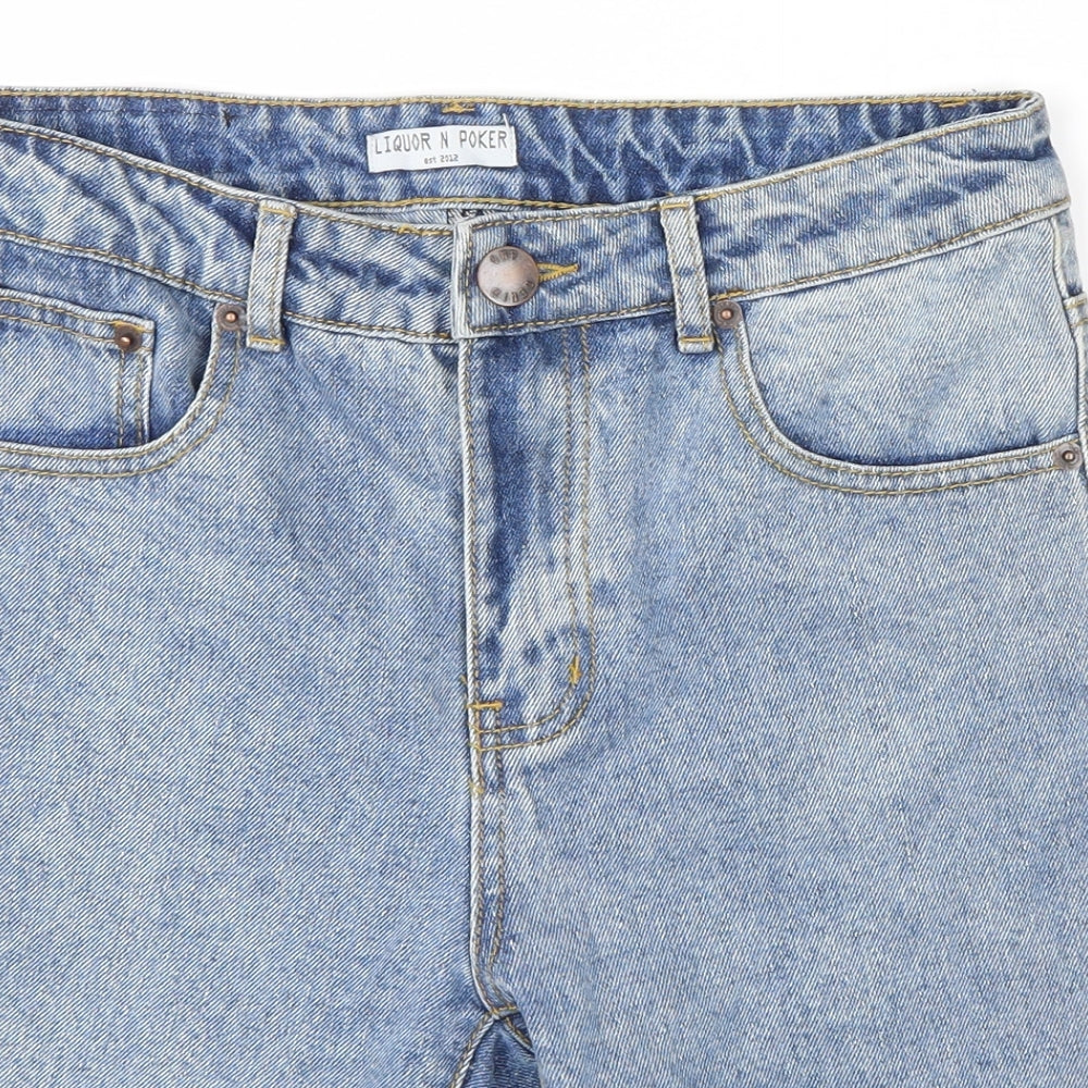 Liquor & Poker  Womens Blue   Chino Shorts Size 10