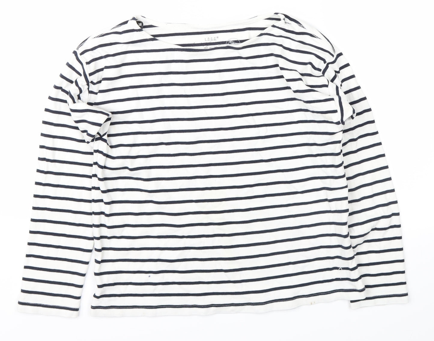 l.o.g.g Womens Black Striped  Pullover Jumper Size S