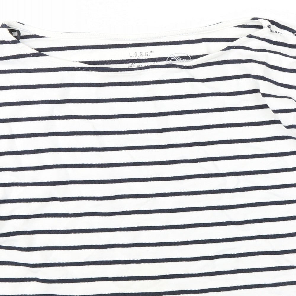 l.o.g.g Womens Black Striped  Pullover Jumper Size S