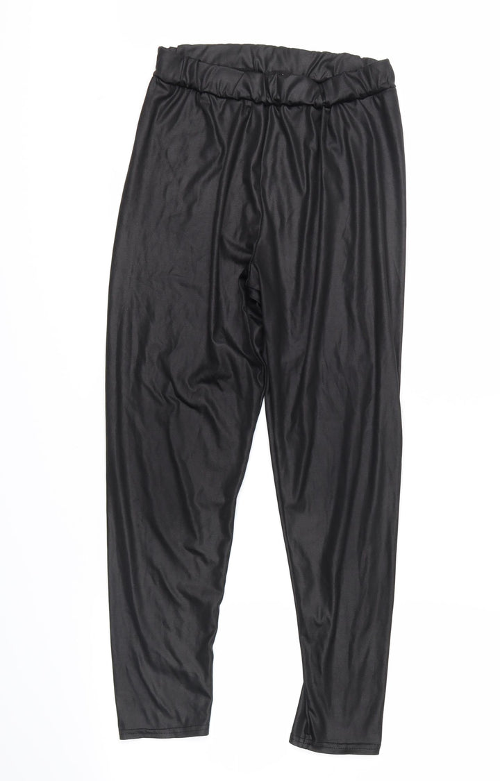 Boohoo Womens Black Cropped Trousers Size 10 L23 in