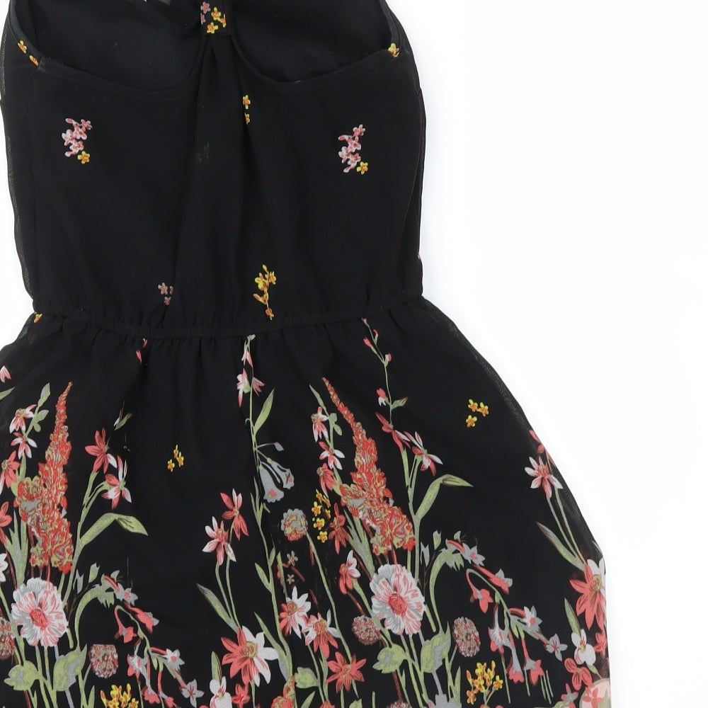American Rag Cie Womens Black Floral  Tank Dress  Size S