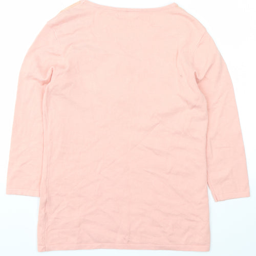 Damart Womens Pink Floral  Pullover Jumper Size 10