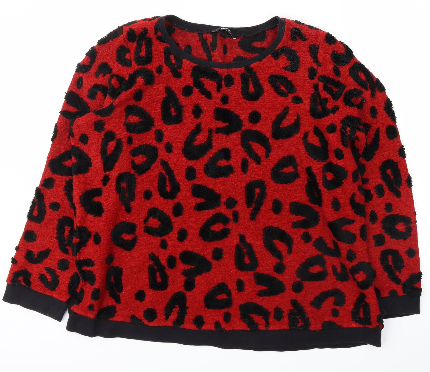 George Womens Red Animal Print  Pullover Jumper Size 22