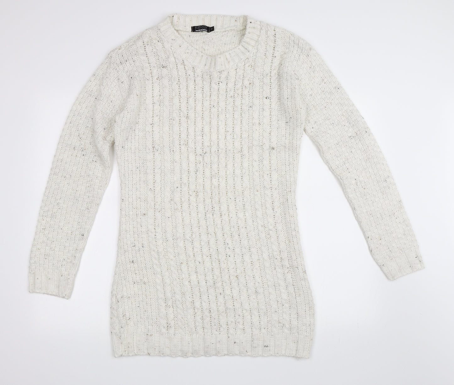 Missy Empire Womens White   Jumper Dress  Size S