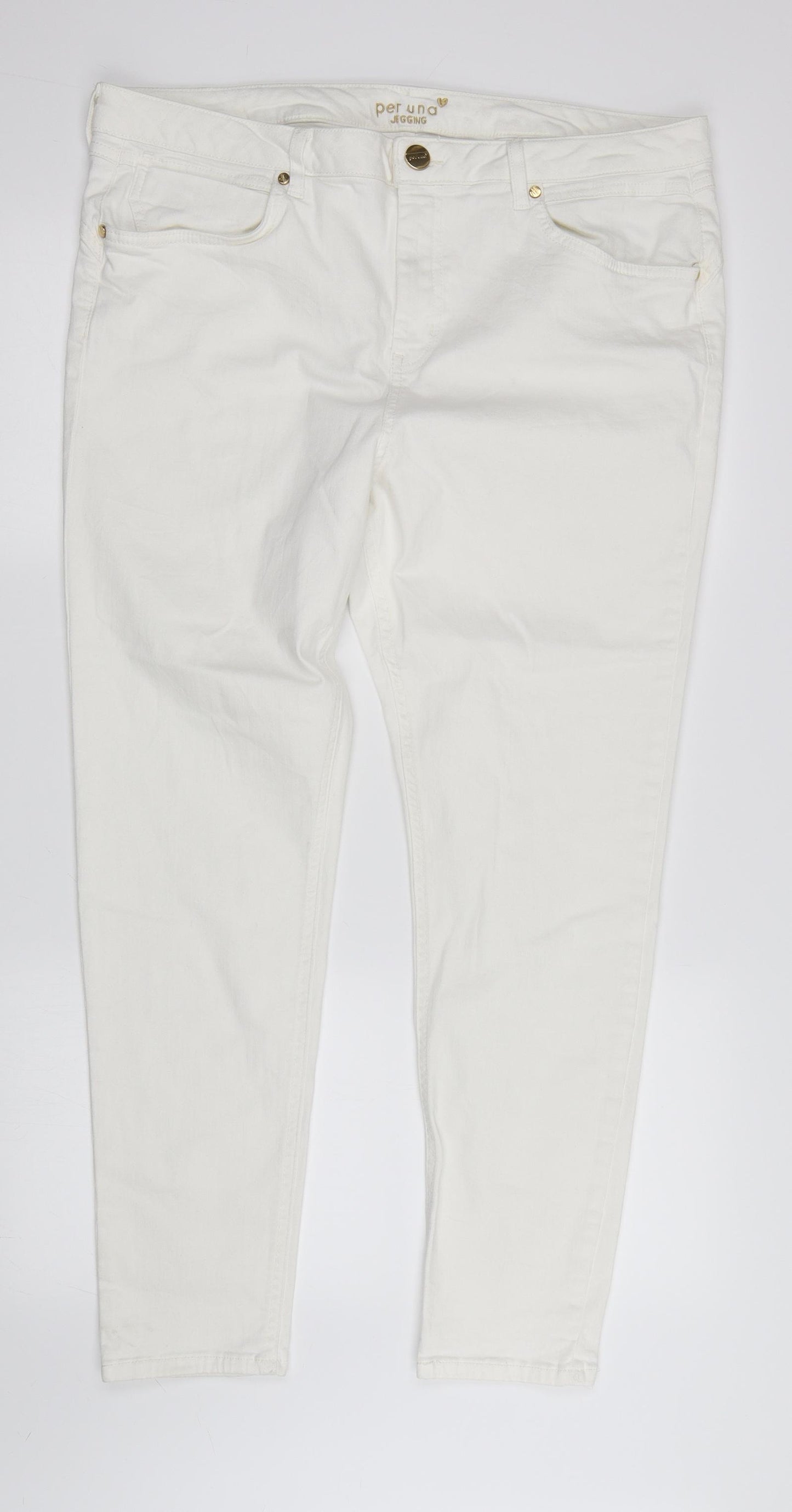 Per Una Womens White   Jegging Jeans Size 20 L28 in