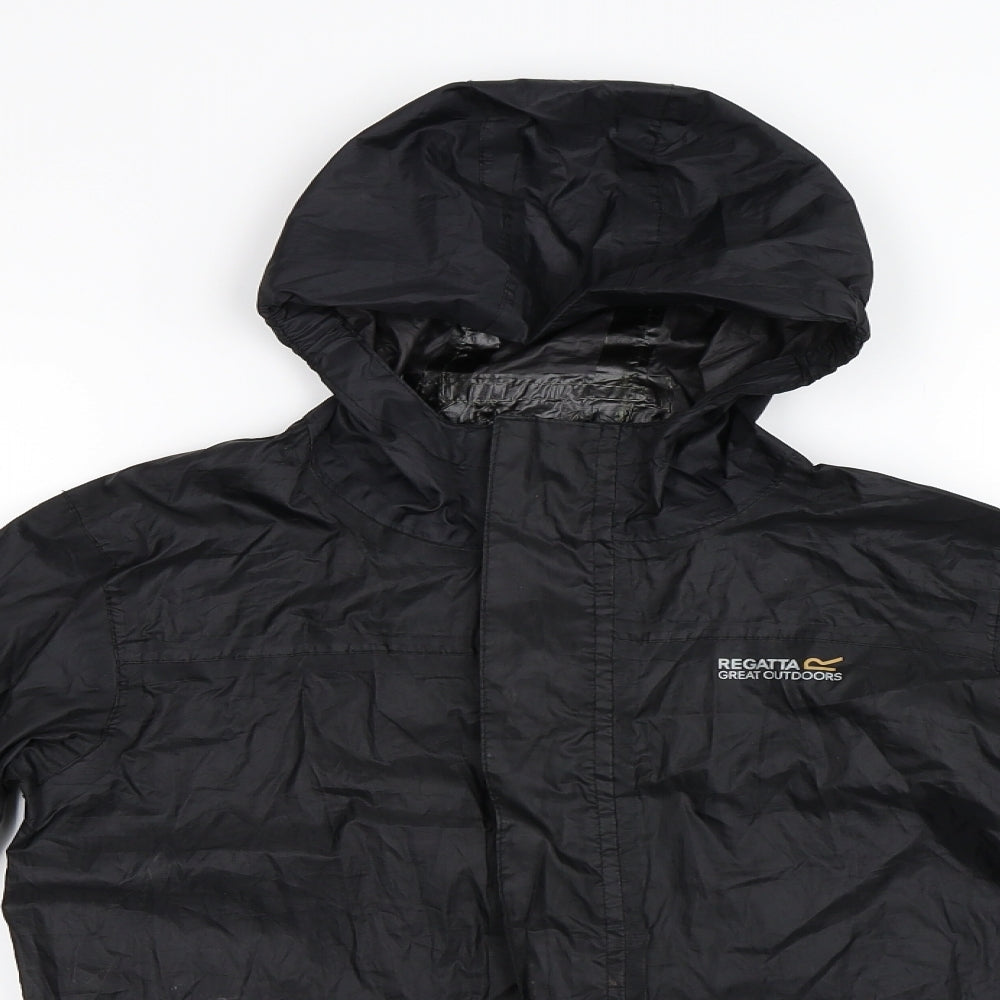 Regatta Boys Black   Rain Coat Jacket Size 11-12 Years