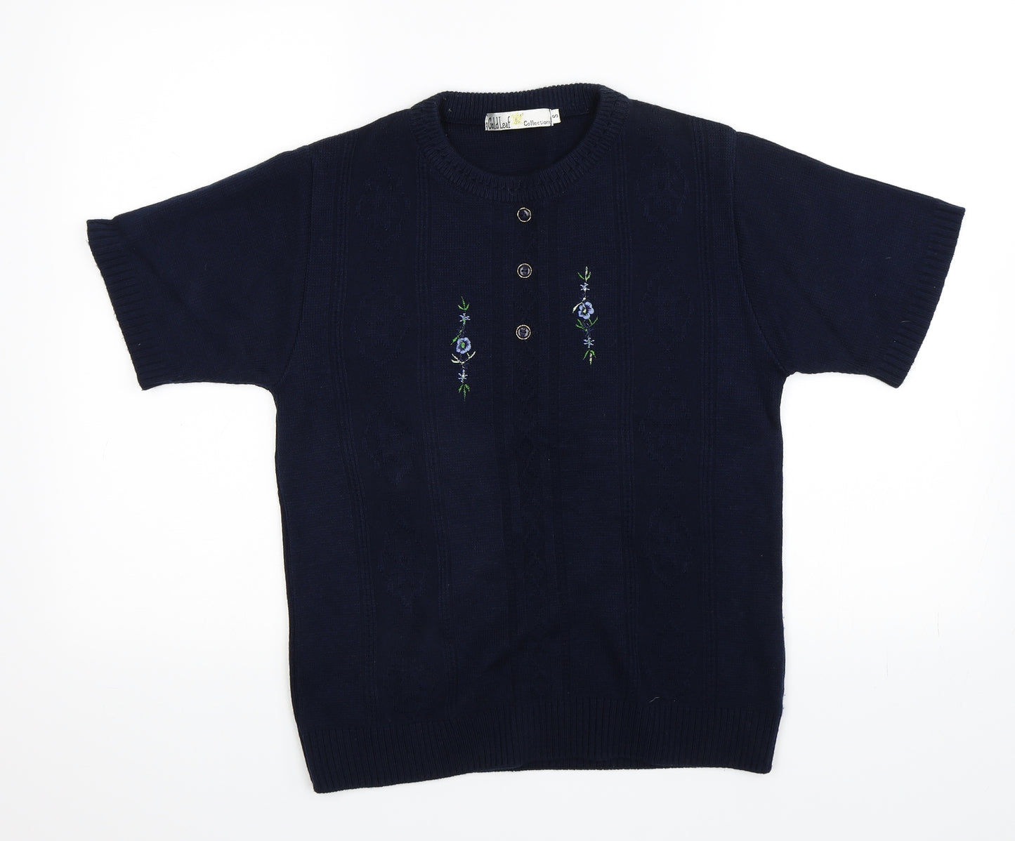 Gold Leaf Womens Blue   Pullover Jumper Size S