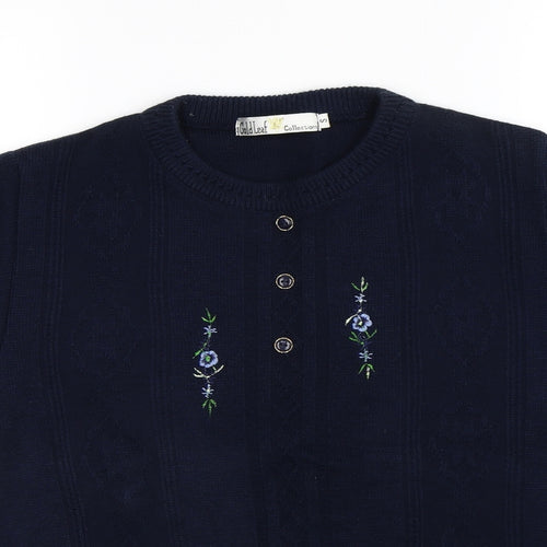 Gold Leaf Womens Blue   Pullover Jumper Size S