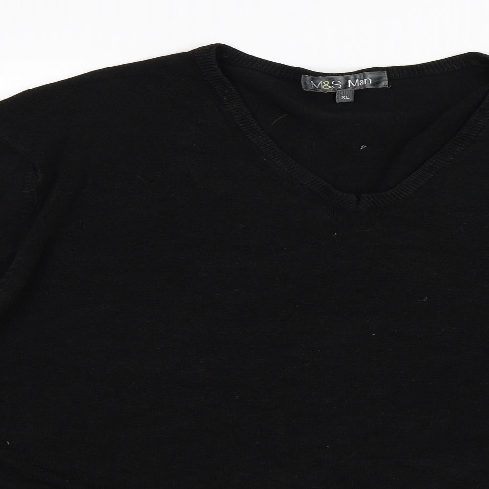 Marks and Spencer Mens Black   Pullover Jumper Size XL