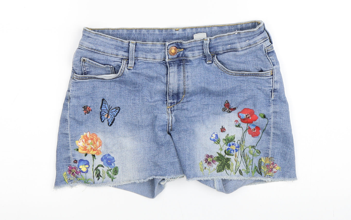 H&M Girls Blue   Hot Pants Shorts Size 12-13 Years