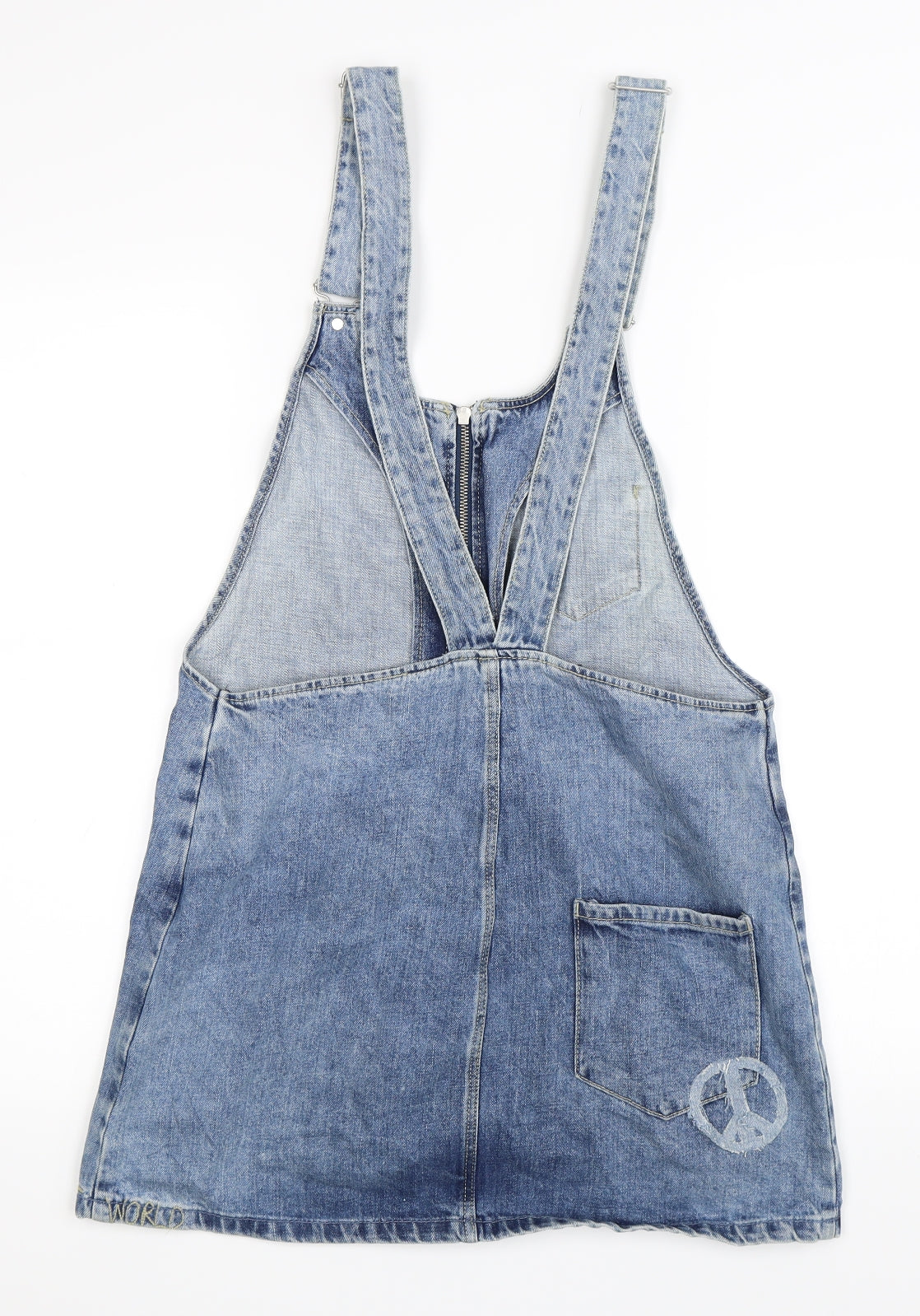 Zara Womens Blue   Pinafore/Dungaree Dress  Size S