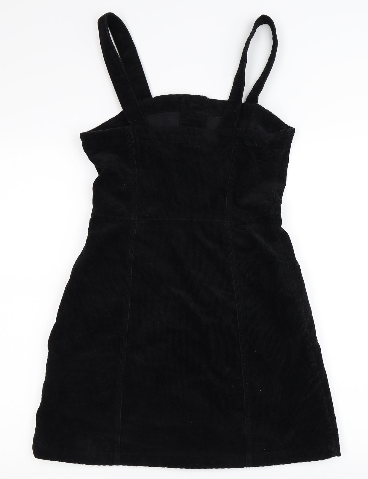 Primark Womens Black  Corduroy Pinafore/Dungaree Dress  Size 10