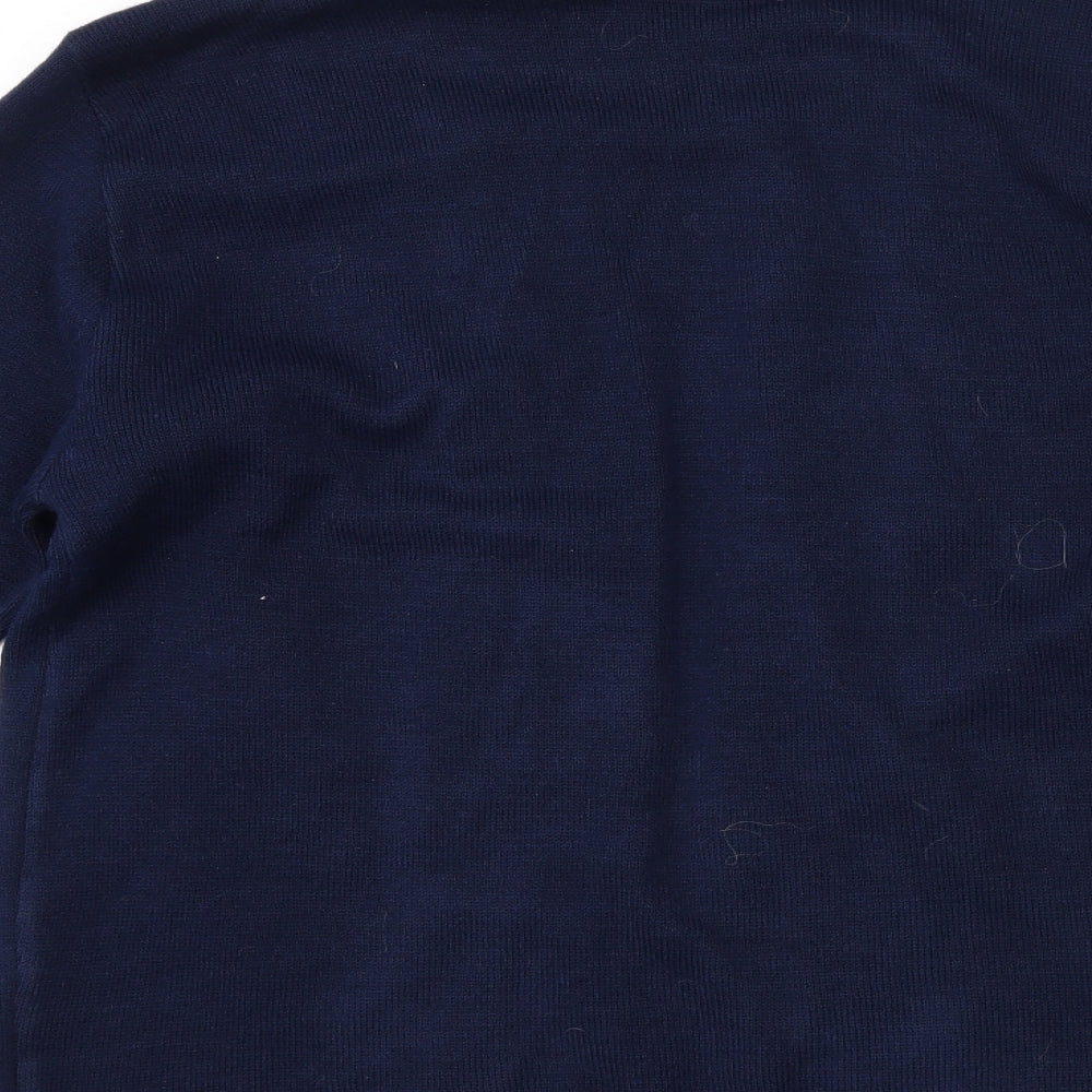 Glimpse Design Womens Blue Striped  Basic T-Shirt Size M  - top and cardigan in one