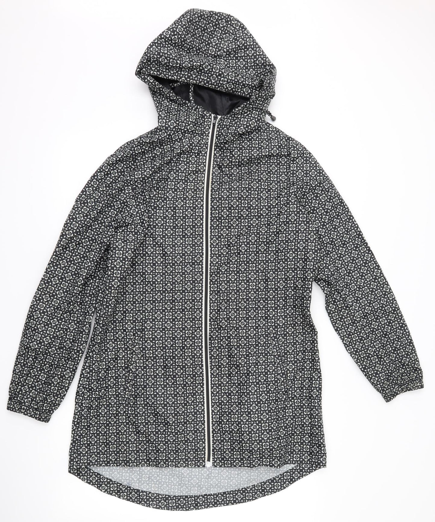 Marks and Spencer Womens Black Floral  Anorak Coat Size S