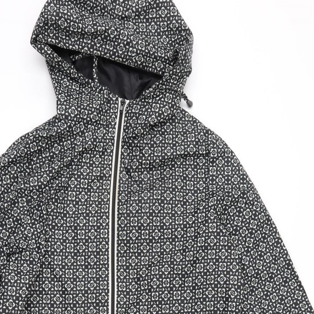 Marks and Spencer Womens Black Floral  Anorak Coat Size S
