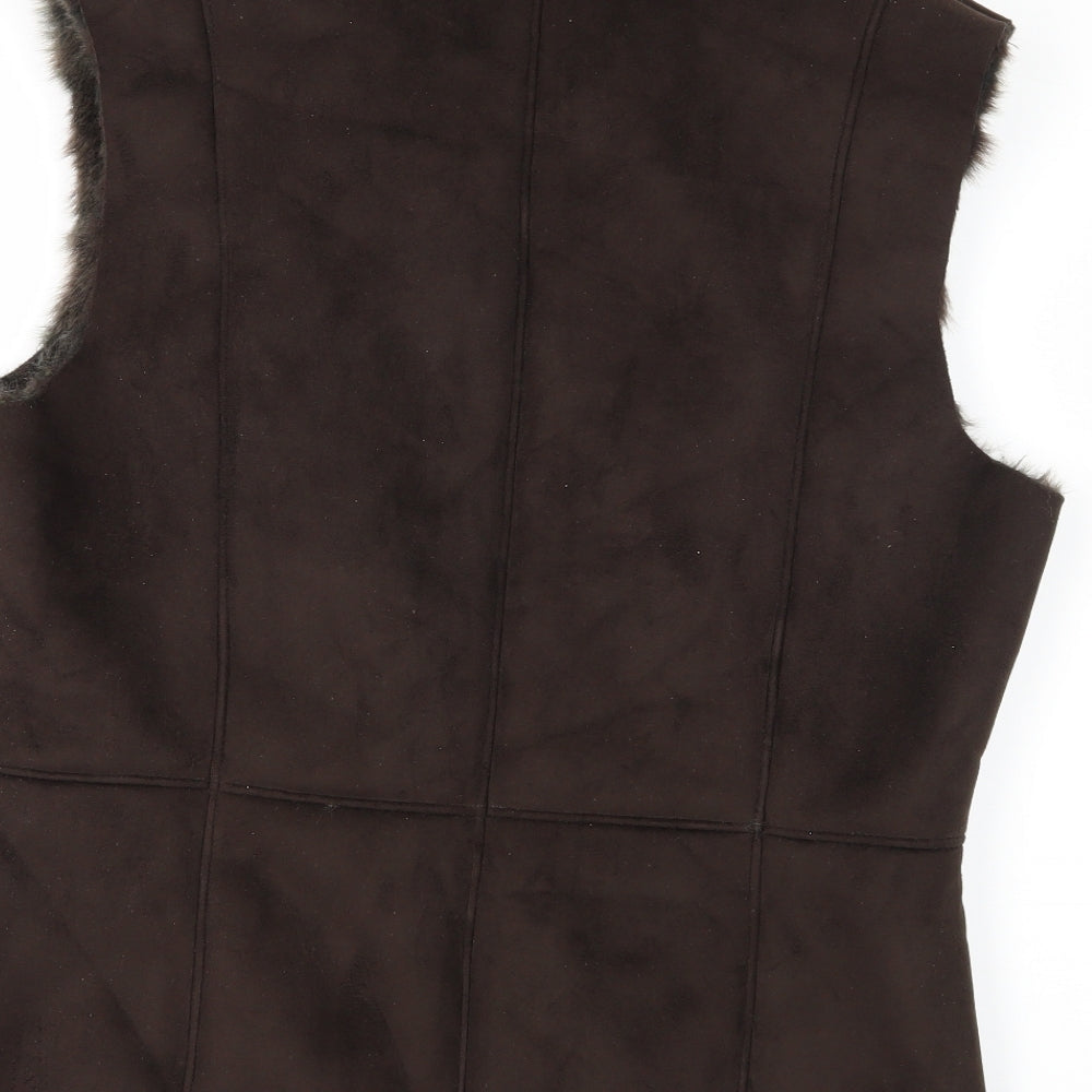Maine Womens Brown   Gilet Coat Size 12