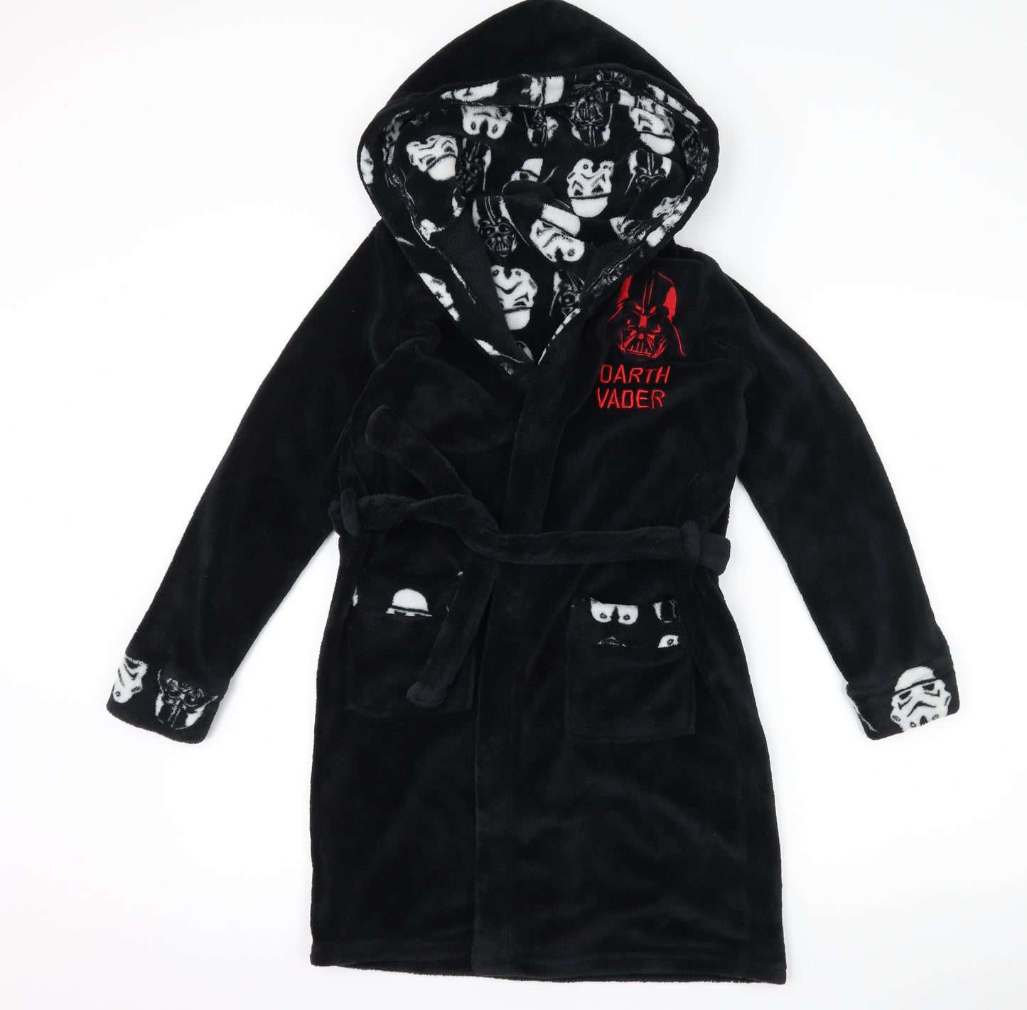 Primark Boys Black  Fleece  Robe Size 10-11 Years  - star wars