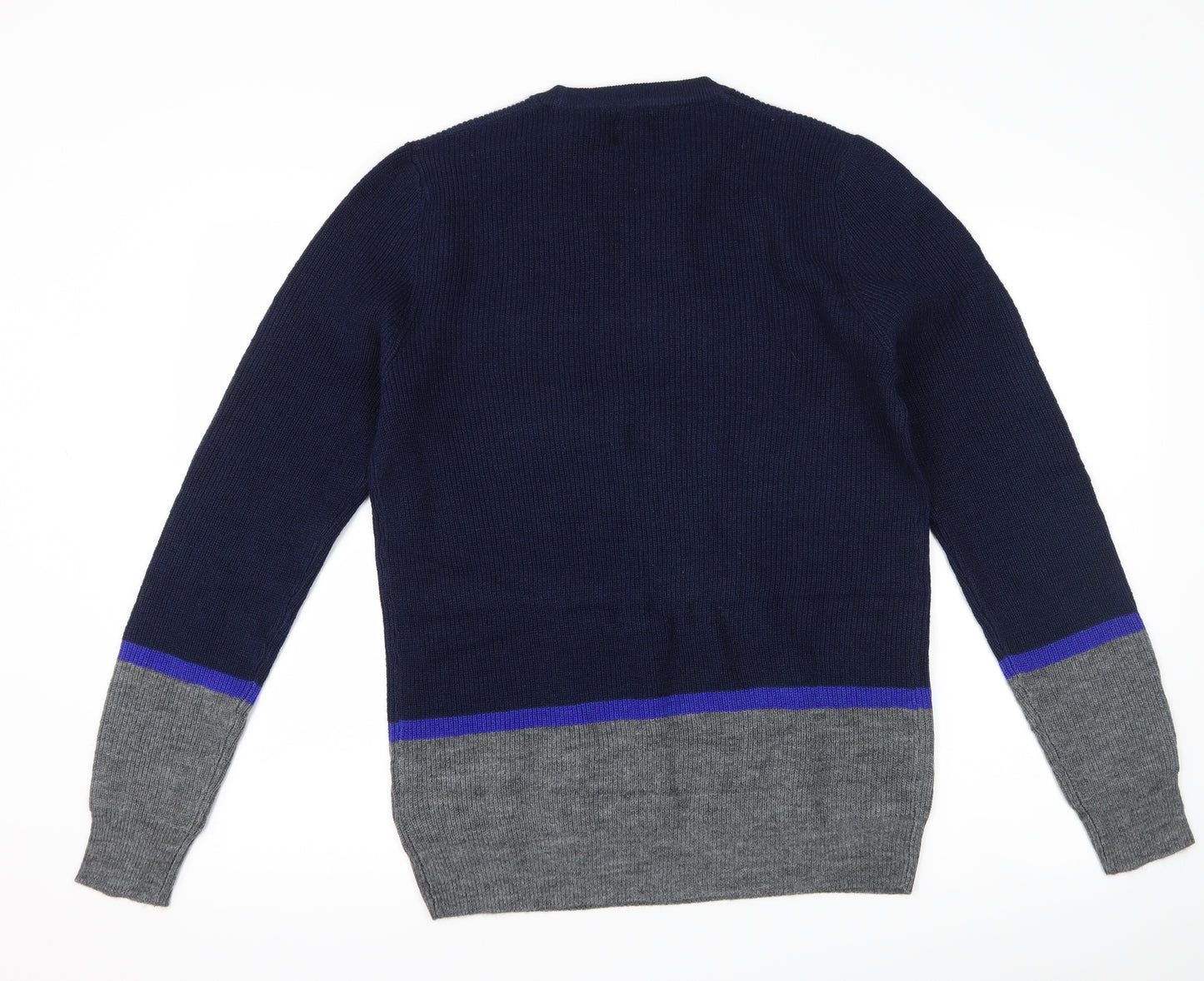 Marks and Spencer Mens Blue Striped  Pullover Jumper Size M