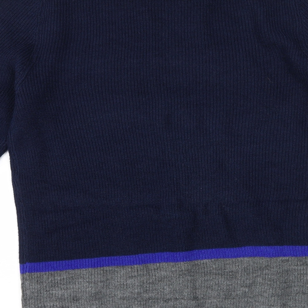Marks and Spencer Mens Blue Striped  Pullover Jumper Size M