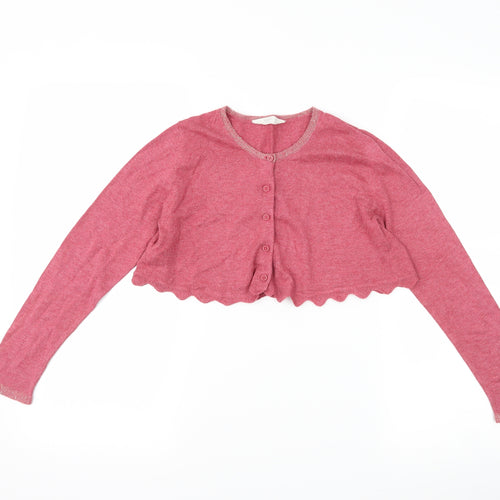 Mango Girls Pink   Shrug Jumper Size 9-10 Years