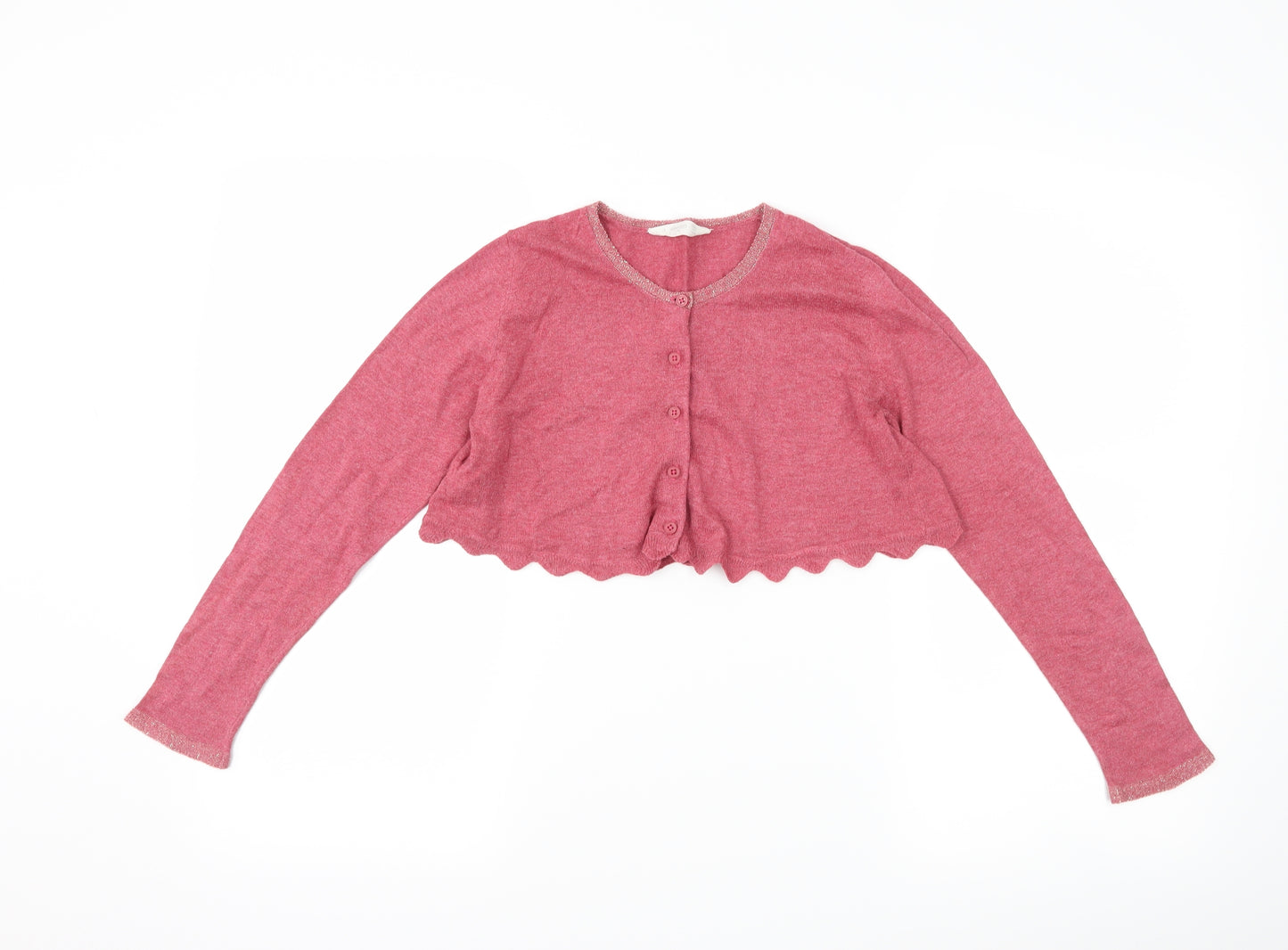 Mango Girls Pink   Shrug Jumper Size 9-10 Years