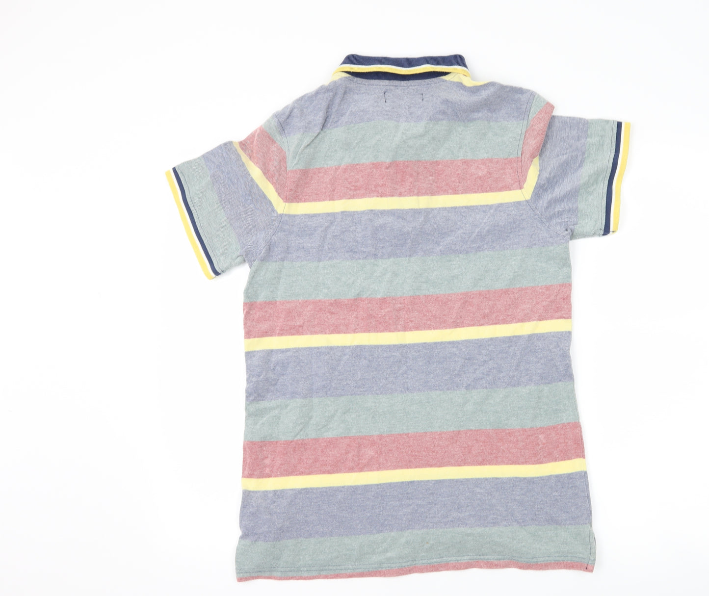JACK & JONES Mens Blue Striped   Polo Size L