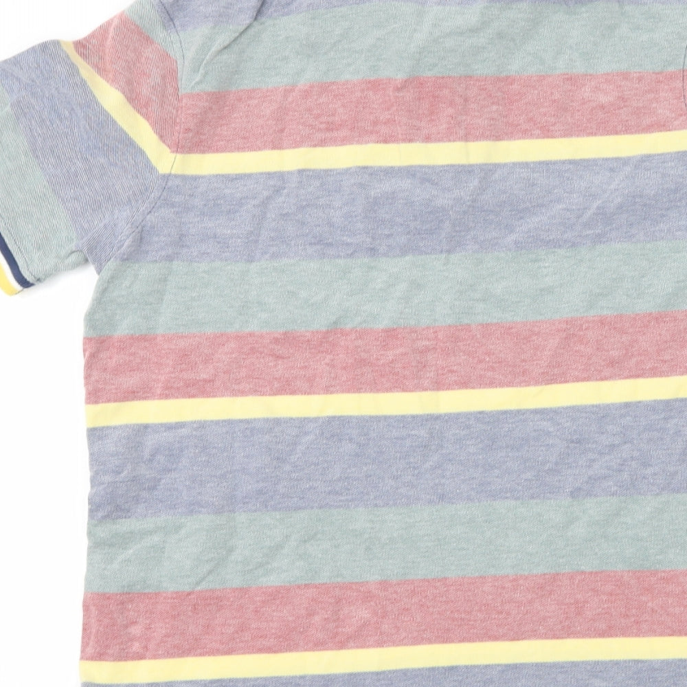 JACK & JONES Mens Blue Striped   Polo Size L