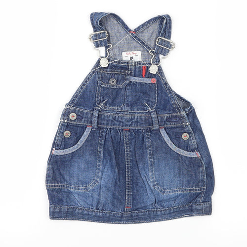 Gap Girls Blue  Denim Pinafore/Dungaree Dress  Size 3-6 Months
