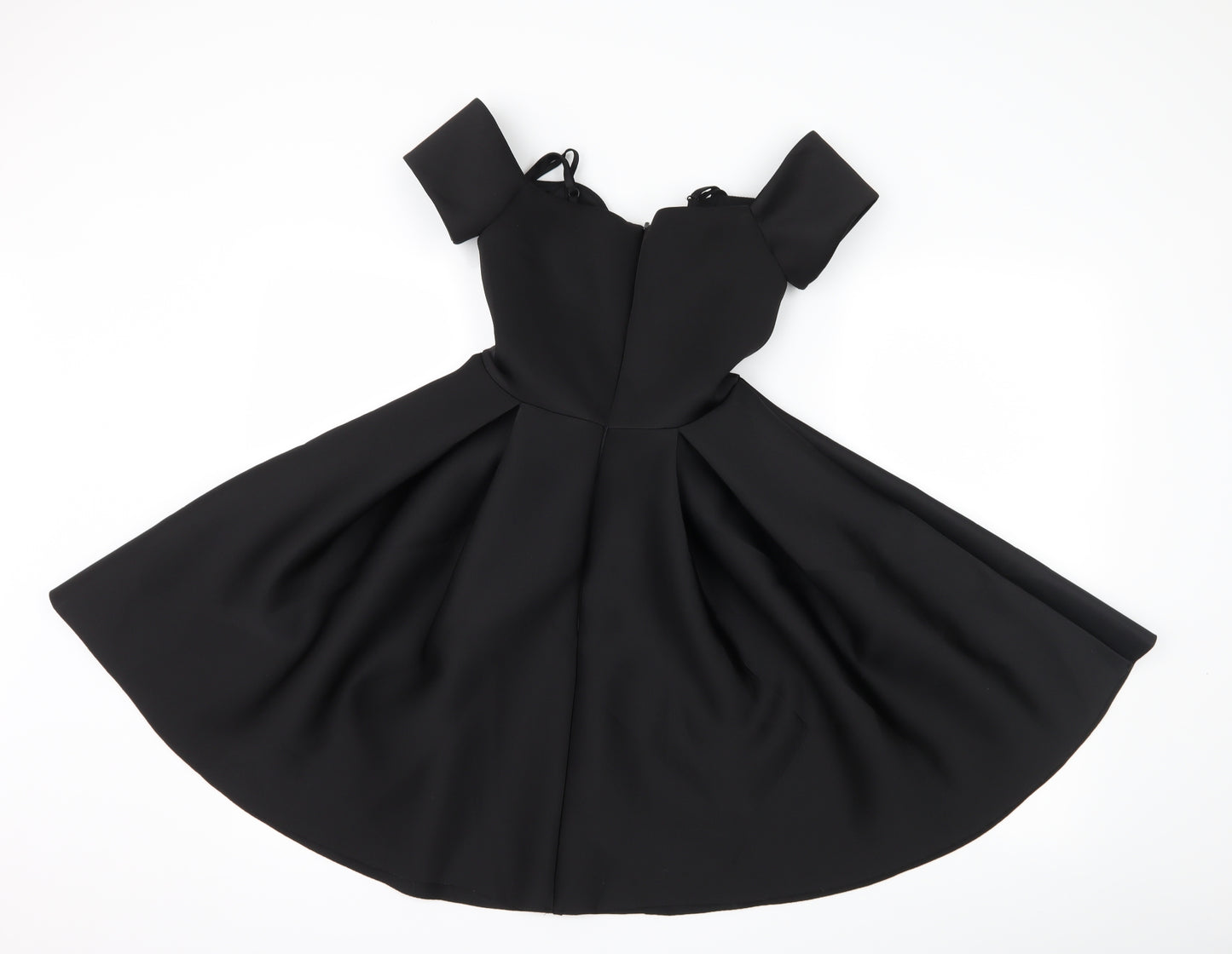 ASOS Womens Black   Skater Dress  Size 4  - Cut Out Shoulder
