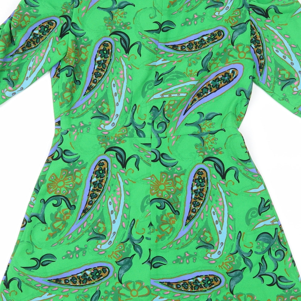 Zara Womens Green Paisley  Shift  Size S