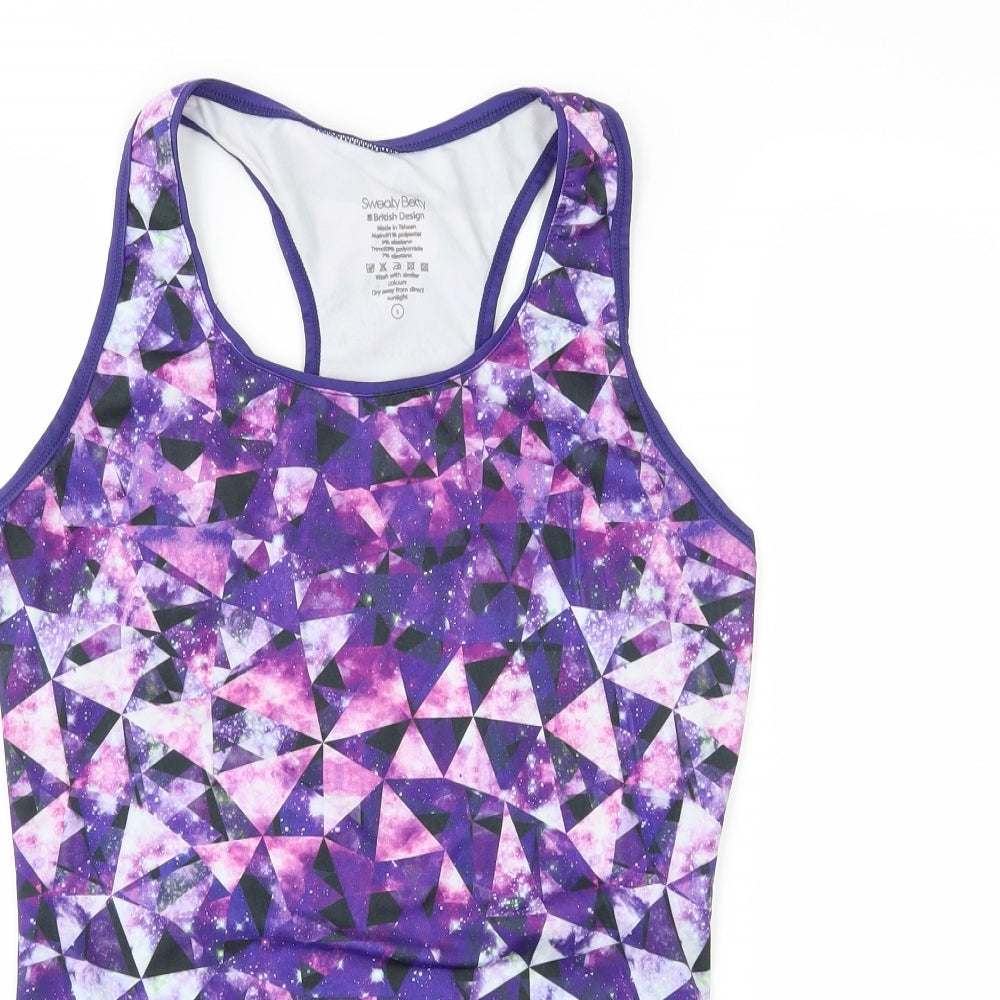 Sweaty Betty Womens Purple Geometric  Basic Tank Size S