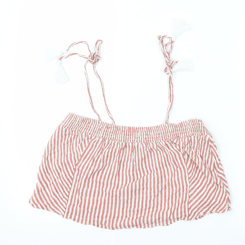 Marks and Spencer Womens Red Striped  Cropped Tank Size 12