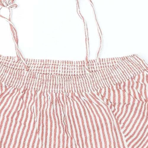 Marks and Spencer Womens Red Striped  Cropped Tank Size 12