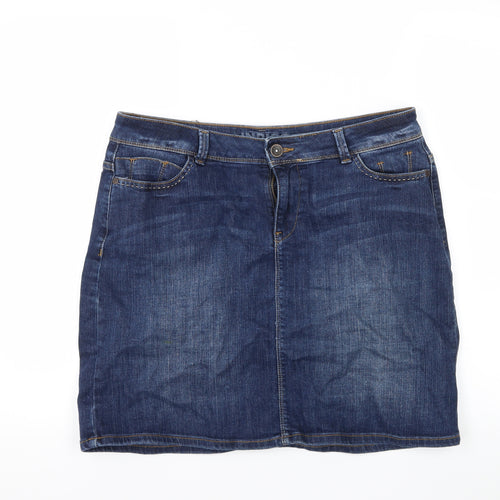 Marks and Spencer Womens Blue  Denim A-Line Skirt Size 14