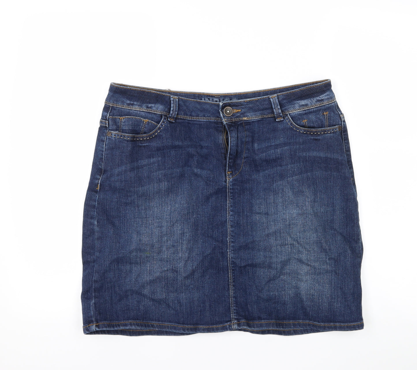 Marks and Spencer Womens Blue  Denim A-Line Skirt Size 14