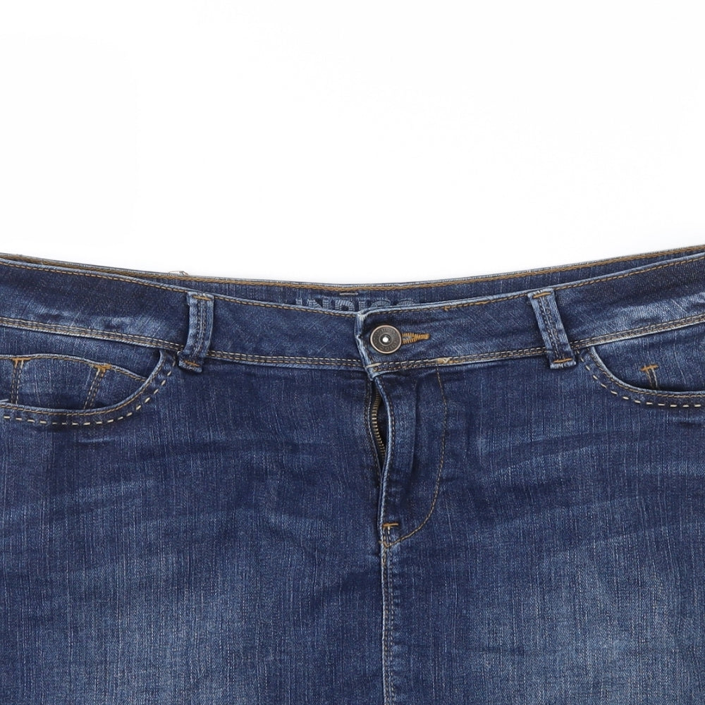 Marks and Spencer Womens Blue  Denim A-Line Skirt Size 14