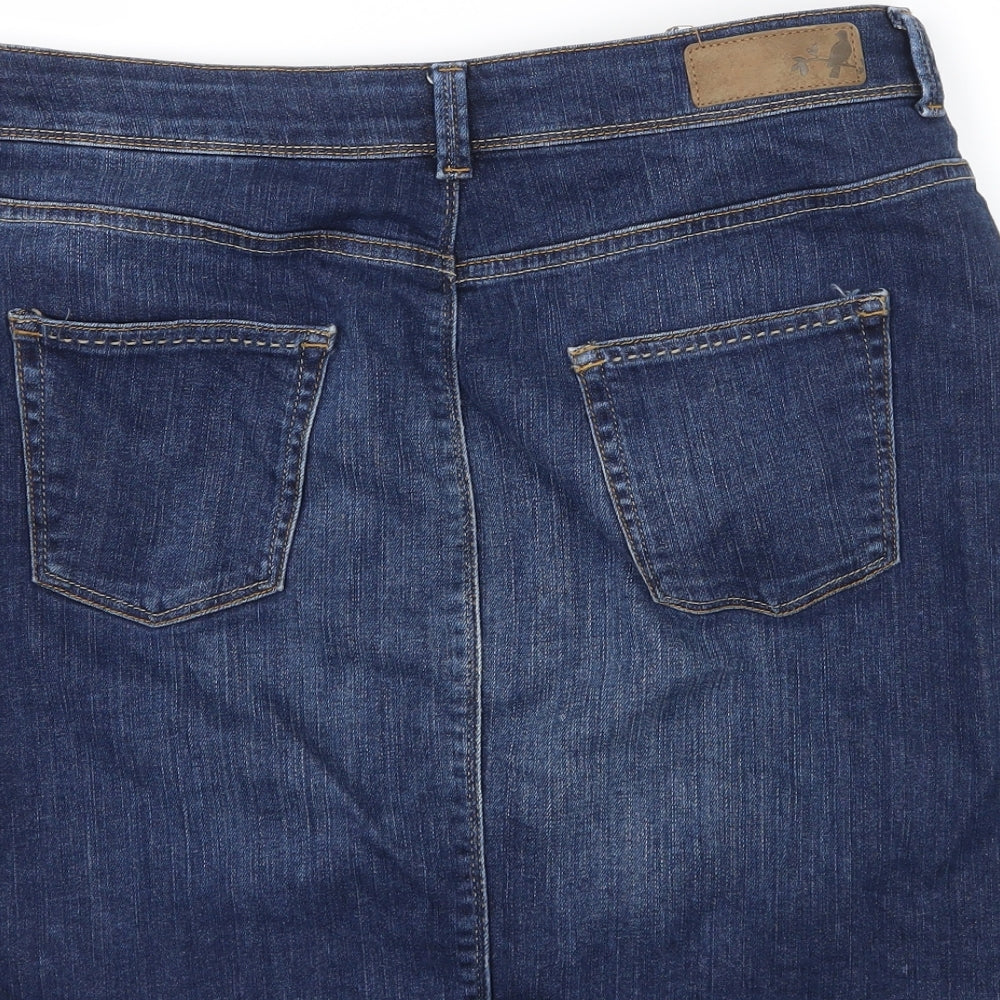 Marks and Spencer Womens Blue  Denim A-Line Skirt Size 14