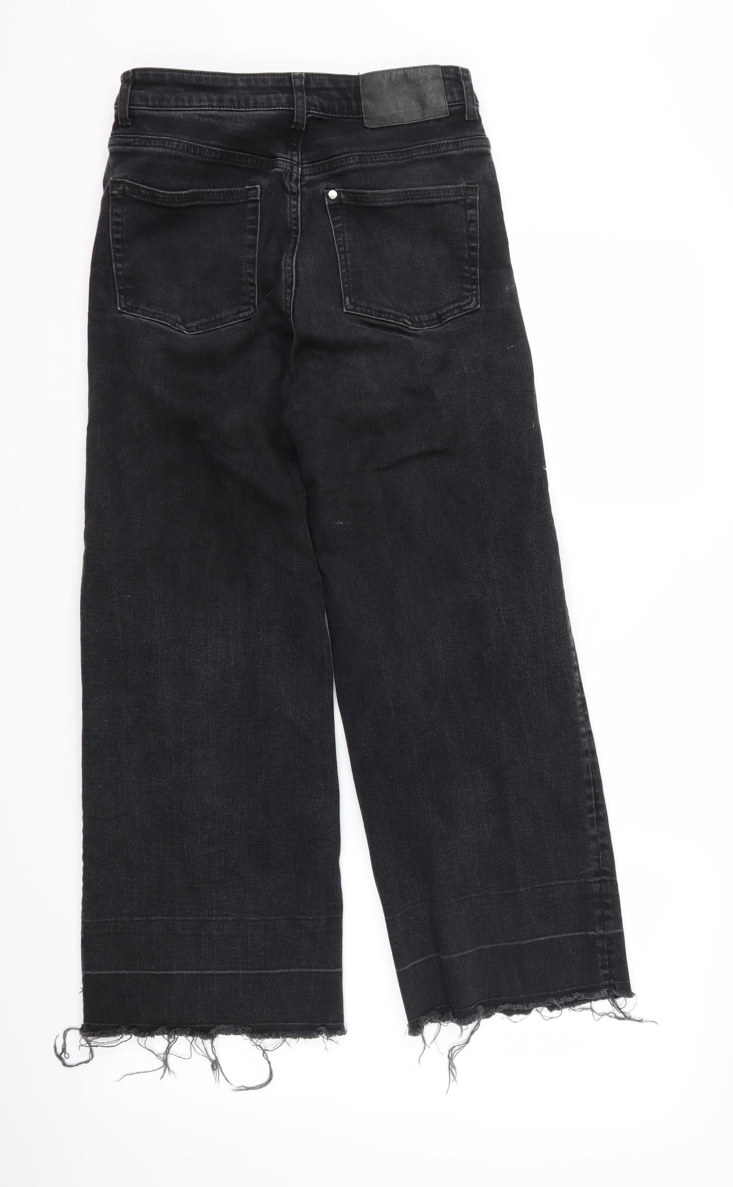 H&M Womens Black  Denim Cropped Jeans Size 28 L25 in