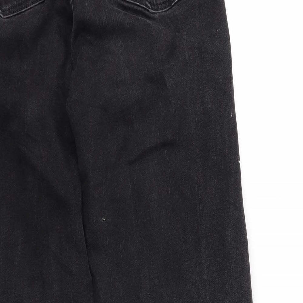 H&M Womens Black  Denim Cropped Jeans Size 28 L25 in