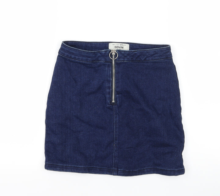 New Look Girls Blue  Denim A-Line Skirt Size 12 Years