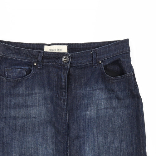 Marks and Spencer Womens Blue   A-Line Skirt Size 14
