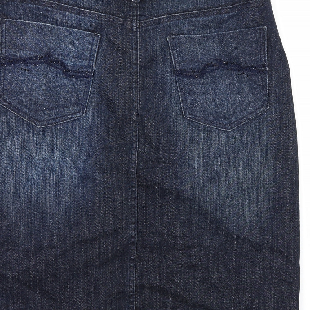 Marks and Spencer Womens Blue   A-Line Skirt Size 14