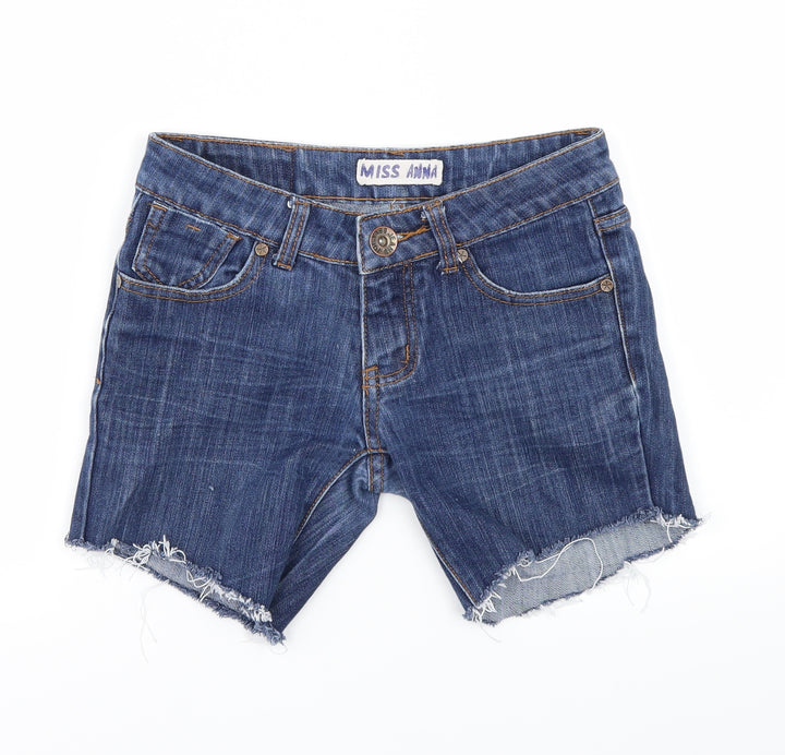 Miss Anna Womens Blue   Cut-Off Shorts Size 8