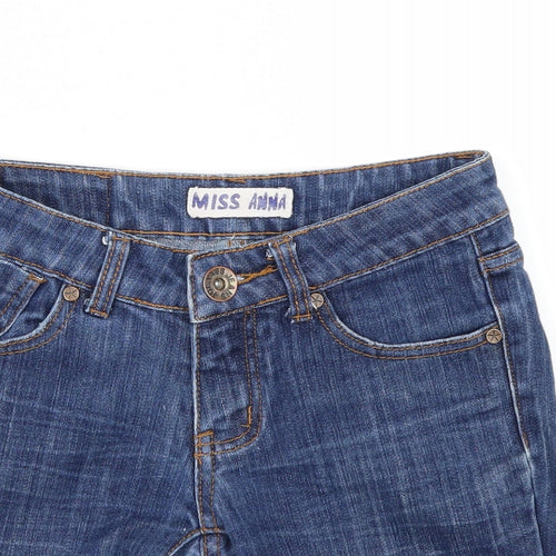 Miss Anna Womens Blue   Cut-Off Shorts Size 8