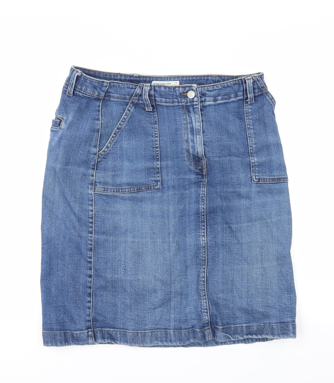 Marks and Spencer Womens Blue   A-Line Skirt Size 16